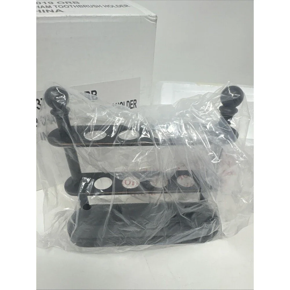 Restoration Hardware 4 Slot Oil Rubbed Bronze Toothbrush Holder Counter Display